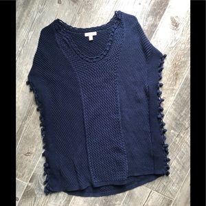 Lilly Pulitzer navy knit Pom Pom sweater tunic xs